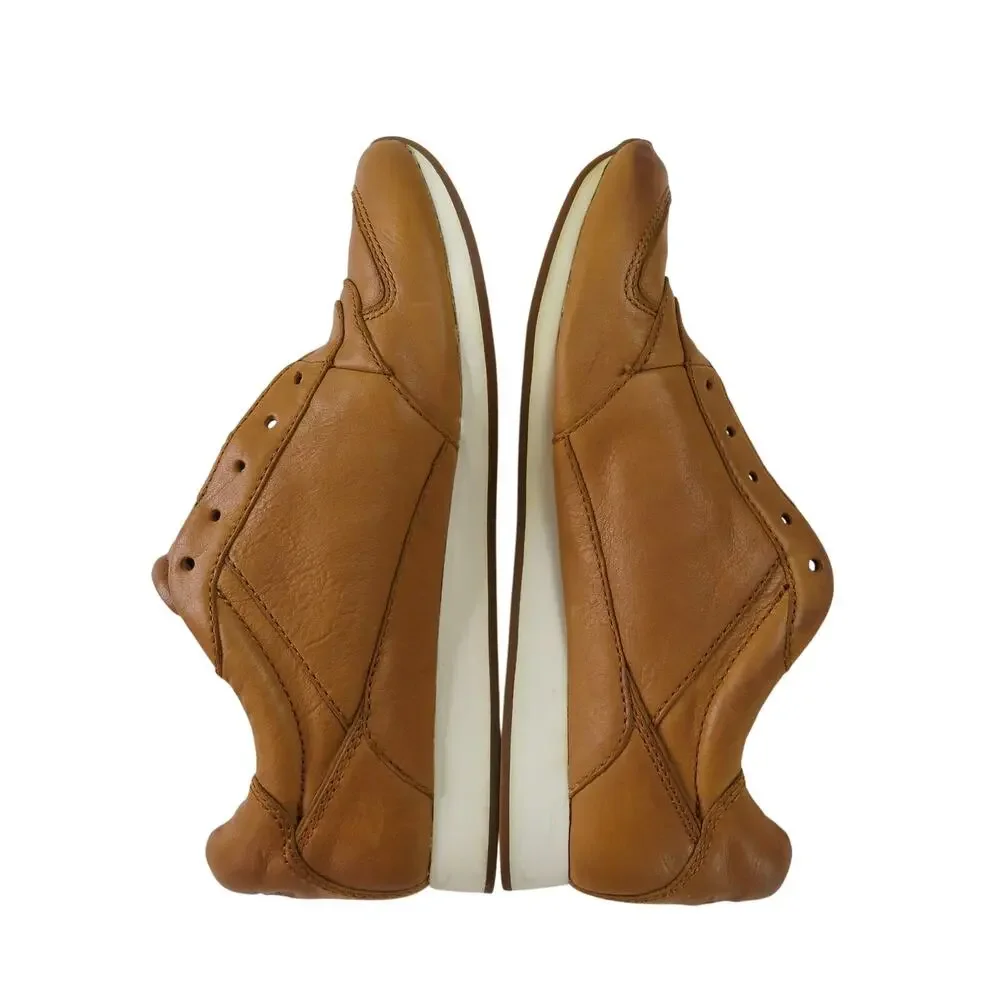 COACH Raeann Fashion Sneakers in Ginger Tan Leather Size 7.5